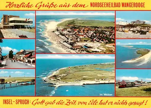 AK / Ansichtskarte  Wangerooge_Wangeroog_Nordseebad Ortsansichten Fliegeraufnahmen Strand Inselbahn