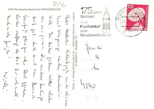 AK / Ansichtskarte  Wangerooge_Wangeroog_Nordseebad Westturm Badestrand Cafe Puding Inselbahn Dampflok Inselkirche Kurhaus Strassenpartie MS Wangerooge Leuchtturm