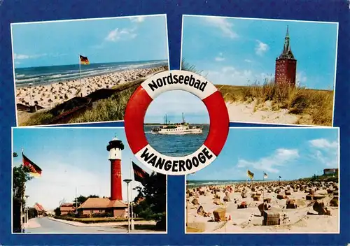 AK / Ansichtskarte 73930681 Wangerooge_Wangeroog_Nordseebad Strandpartien Westturm MS Wangerooge Leuchtturm