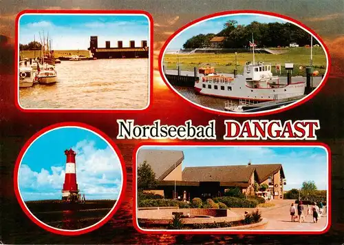 AK / Ansichtskarte 73930713 Dangast_Nordseebad Siel Fahrgastschiff Leuchtturm Ortspartie