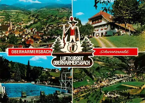 AK / Ansichtskarte 73930748 Oberharmersbach Fliegeraufnahmen Gasthaus Schwimmbad