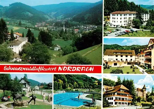 AK / Ansichtskarte 73930751 Nordrach Panorama Kurhaus Schwimmbad Teilansichten