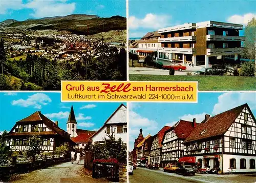 AK / Ansichtskarte  Zell_Harmersbach Panorama Kurklinik Ortenau Pfarrhofgraben und Hauptstrasse