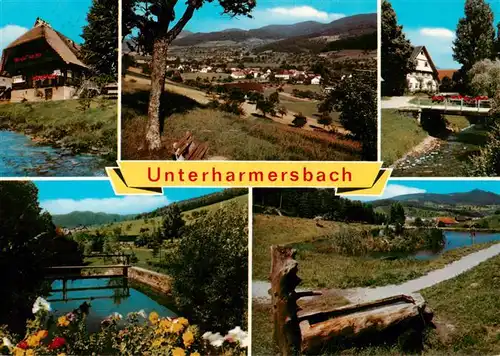 AK / Ansichtskarte  Unterharmersbach Gasthaus Panorama Bruecke Wehr Brunnen