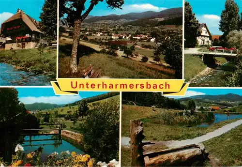 AK / Ansichtskarte  Unterharmersbach Gasthaus Panorama Bruecke Wehr Brunnen