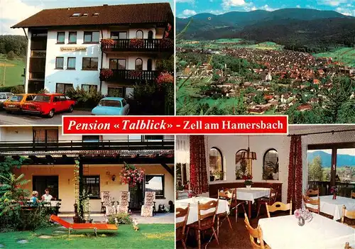 AK / Ansichtskarte  Zell_Harmersbach Pension Talblick Gaststube Liegewiese Panorama