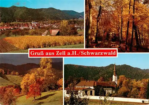 AK / Ansichtskarte 73930815 Zell_Harmersbach Panorama Waldpartien Kirche