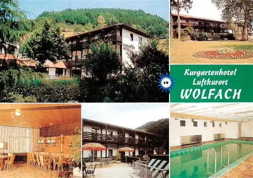 AK / Ansichtskarte  Wolfach_Schwarzwald Kurgarten Hotel Park Gastraum Hallenbad