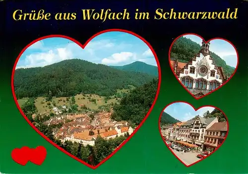 AK / Ansichtskarte  Wolfach_Schwarzwald Fliegeraufnahme Volutengiebel Marktplatz