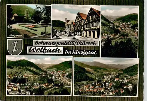 AK / Ansichtskarte  Wolfach_Schwarzwald Kurgarten Marktplatz Strassburger Hof Panorama