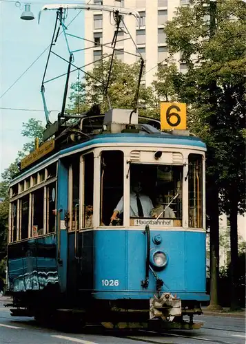 AK / Ansichtskarte  Strassenbahn_Tramway-- Zuerich Motorwagen Be 2/2 Nr. 1026