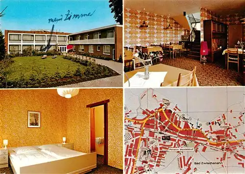 AK / Ansichtskarte  Bad_Zwischenahn Hotel Pension Handelshof Gastraum Zimmer