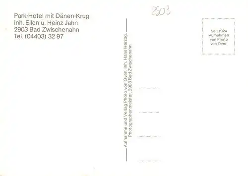 AK / Ansichtskarte  Bad_Zwischenahn Park Hotel mit Daenen Krug Gastraeume
