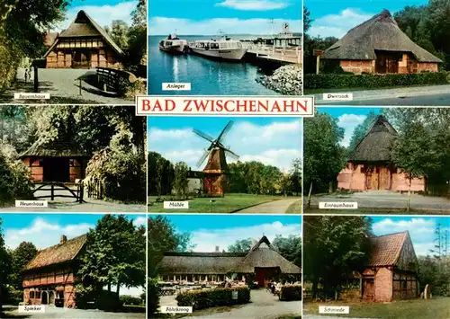 AK / Ansichtskarte 73930968 Bad_Zwischenahn Bauernhaus Anleger Dwersack Heuerhaus Muehle Einraumhaus Spieker Faehrkroog Schmiede