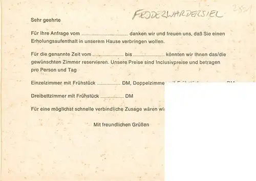 AK / Ansichtskarte 73931031 Fedderwardersiel_Butjadingen Hotel zur Fischerklause Krabbenkutter im Hafen Hotelzimmer Appartement Ferienhaus