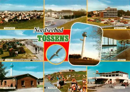 AK / Ansichtskarte  Tossens_Nordseebad Campingplatz Strand Jugendherbergen Leuchtturm Appartementhaus Hallenbad Strandhalle Campinghaus