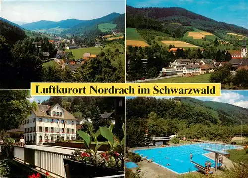 AK / Ansichtskarte 73931049 Nordrach Panorama Bruecke Gasthaus Schwimmbad