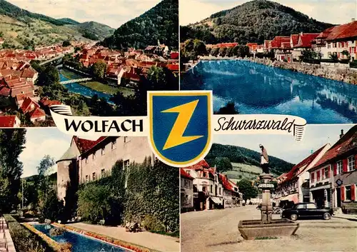 AK / Ansichtskarte 73931098 Wolfach_Schwarzwald Panorama Kinzigpartie Schloss Brunnen