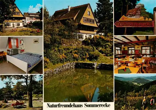 AK / Ansichtskarte  Kirnbach_Wolfach Naturfreundehaus Sommerecke Gastraum Zimmer Park Naturschwimmbad