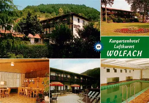 AK / Ansichtskarte 73931105 Wolfach_Schwarzwald Kurgarten Hotel Saal Park Hallenbad