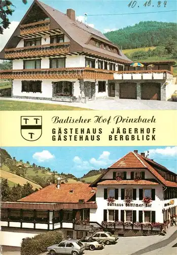 AK / Ansichtskarte 73931123 Prinzbach_Biberach_Kinzigtal Badischer Hof Gaestehaus Jaegerhof und Gaestehaus Bergblick