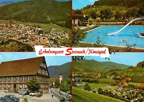 AK / Ansichtskarte  Steinach_Kinzigtal_Schwarzwald Fliegeraufnahme Schwimmbad Fachwerkhaus Panorama