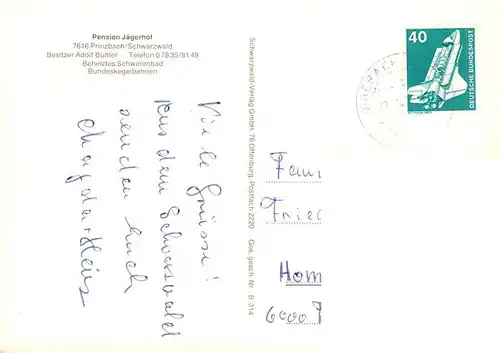AK / Ansichtskarte  Prinzbach_Biberach_Kinzigtal Pension Jaegerhof