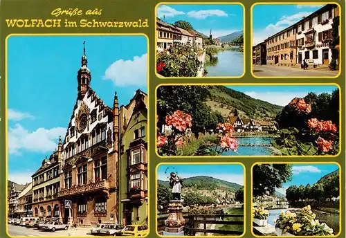 AK / Ansichtskarte 73931158 Wolfach_Schwarzwald Ortsansicht Kinzigpartien Brunnen