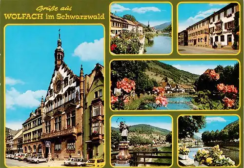 AK / Ansichtskarte  Wolfach_Schwarzwald Ortsansicht Kinzigpartien Brunnen