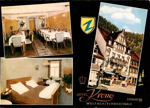 AK / Ansichtskarte  Wolfach_Schwarzwald Hotel Krone Gastraum Zimmer