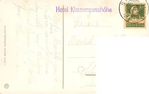 AK / Ansichtskarte  Klausenpasshoehe Hotel Klausen Passhoehe mit Scheerhorn