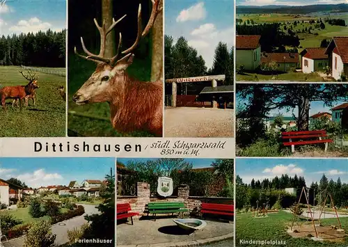 AK / Ansichtskarte 73931203 Dittishausen_Loeffingen Hirsche Wildpark Ferienhaeuser Kinderspielplatz Teilansichten
