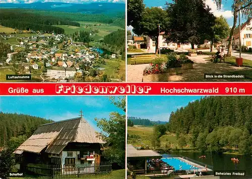 AK / Ansichtskarte  Friedenweiler Fliegeraufnahme Strandbadstrasse Schafhof Freibad