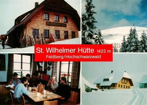 AK / Ansichtskarte  Feldberg_1450m_Schwarzwald St Wilhelmer Huette Gaststube Winterpanorama