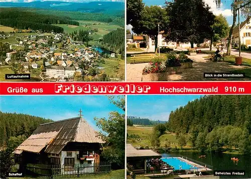 AK / Ansichtskarte  Friedenweiler Fliegeraufnahme Strandbadstr Schafhof Freibad