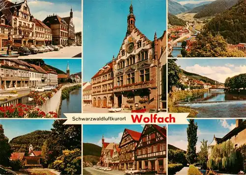 AK / Ansichtskarte 73931255 Wolfach_Schwarzwald Ortspartien Rathaus Partien an der Kinzig Teilansichten
