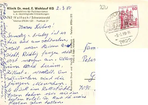 AK / Ansichtskarte  Wolfach_Schwarzwald Klinik Dr Wohlauf