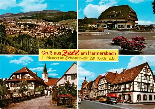 AK / Ansichtskarte  Zell_Harmersbach Panorama Gasthaus Sonne Pfarrhofgraben Hauptstrasse