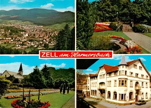 AK / Ansichtskarte 73931317 Zell_Harmersbach Panorama Kurpark mit Hotel Hirsch
