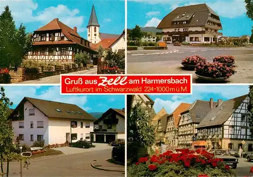 AK / Ansichtskarte 73931319 Zell_Harmersbach Panorama mit Kurklinik Ortenau Haus Christensen Pfarrhofgraben und Hauptstrasse