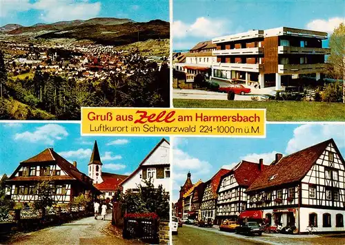 AK / Ansichtskarte 73931321 Zell_Harmersbach Panorama mit Kurklinik Ortenau Pfarrhofgraben und Hauptstrasse