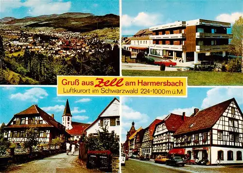 AK / Ansichtskarte  Zell_Harmersbach Panorama mit Kurklinik Ortenau Pfarrhofgraben und Hauptstrasse