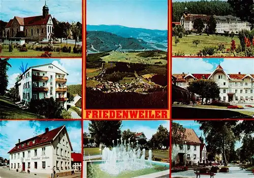 AK / Ansichtskarte 73931342 Friedenweiler Klinik Friedenweiler Kirche Panorama Wasserspiele Gasthof Steppacher