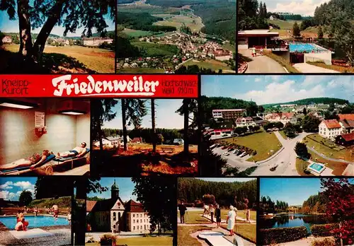 AK / Ansichtskarte 73931350 Friedenweiler Fliegeraufnahme Schwimmbad Sauna Ortsparti Kirche Minigolf