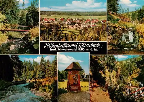 AK / Ansichtskarte 73931388 Roetenbach_Baden_Schwarzwald Panorama Wasserfall Bach Denkmal Waldpartie
