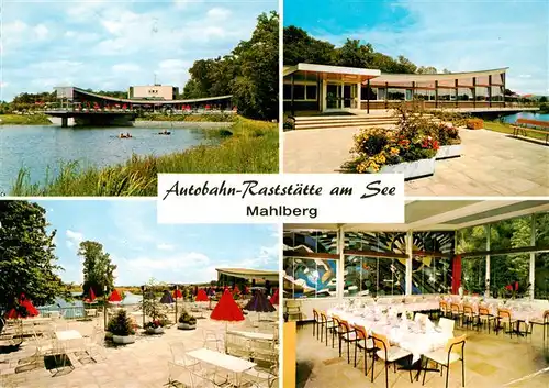 AK / Ansichtskarte 73931440 Mahlberg_Baden BAB Raststaette am See Terrasse Gastraum