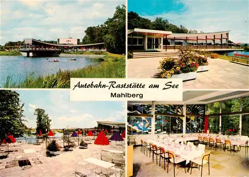 AK / Ansichtskarte 73931523 Mahlberg_Baden BAB Raststaette am See Terrasse Gastraum