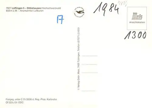 AK / Ansichtskarte  Dittishausen_Loeffingen Fliegeraufnahme