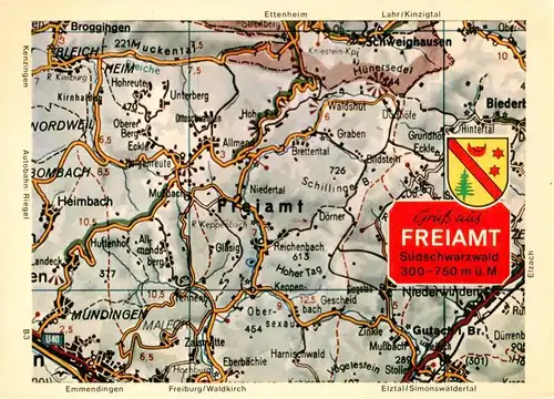 AK / Ansichtskarte 73931635 Freiamt_Emmendingen_BW Gebietskarte