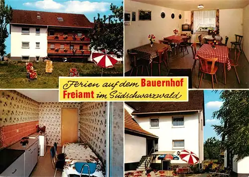 AK / Ansichtskarte 73931637 Freiamt_Emmendingen_BW Ferien auf dem Bauernhof Gaststube Kueche Terrasse